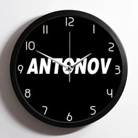 Thumbnail for Antonov & Text aviation design on premium wood and metal wall clock.