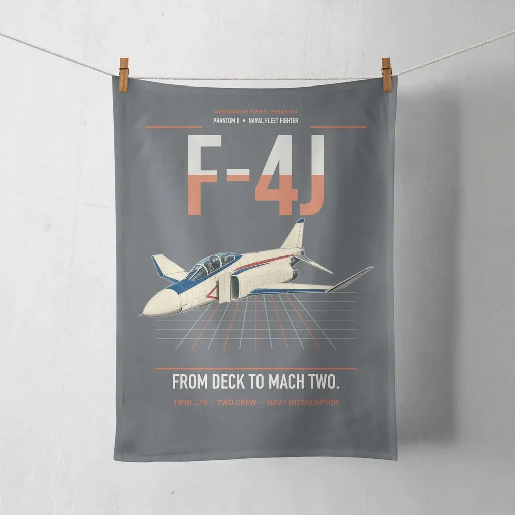 F-4J Phantom II design on gray towel