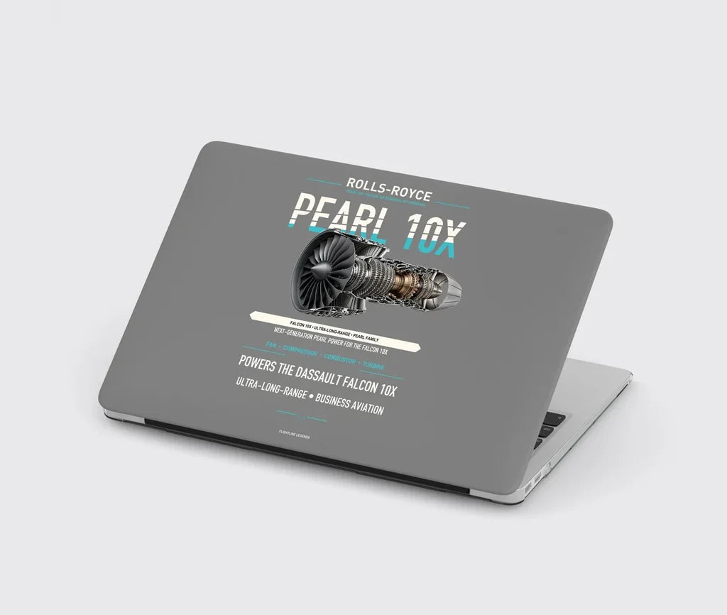 PEARL 10X design on gray MacBook case