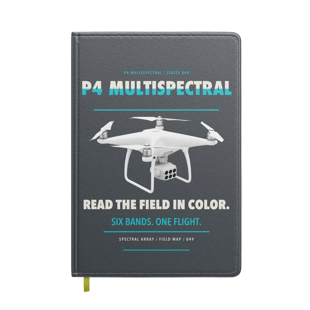 DJI P4 Multispectral design on gray notebook