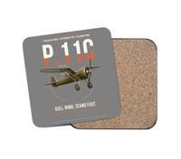 Thumbnail for PZL P.11c design on gray 1 piece coaster