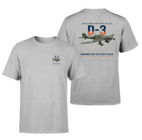 Thumbnail for Junkers Ju 87D-3 design on light gray t-shirt, double-side print