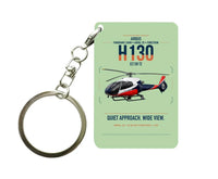 Thumbnail for Airbus H130 design on light green designed key chain, double-side print
