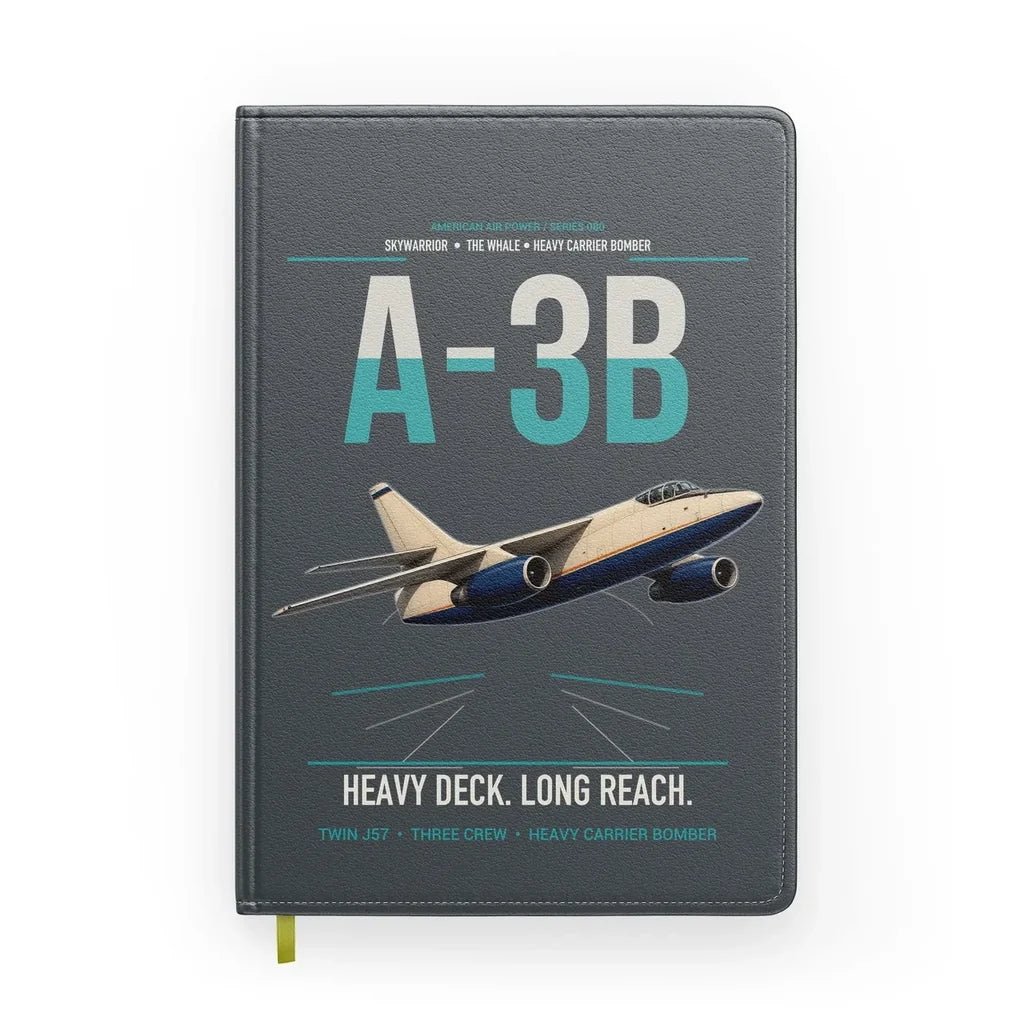 A-3B Skywarrior design on gray notebook