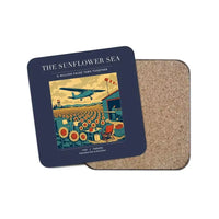 Thumbnail for The Sunflower Sea - Designed Coasters design on navy blue 1-piece