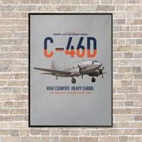 Thumbnail for C-46D Commando vertical canvas print - framed - light gray background