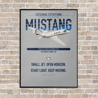 Thumbnail for Cessna Citation Mustang vertical canvas print - framed - light gray background
