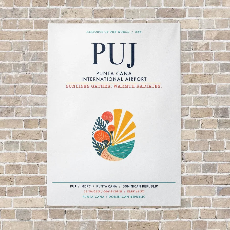Punta Cana International Airport PUJ vertical canvas print - no frame - white background