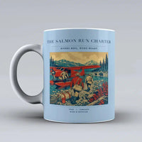 Thumbnail for VINTAGE G4289 - The Salmon Run Charter - Ceramic Mug design on lightblue