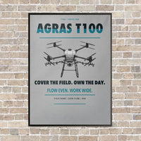 Thumbnail for DJI Agras T100 vertical canvas print - framed - light gray background