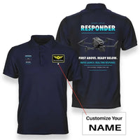 Thumbnail for BRINC Responder design on navy blue polo with custom name badge