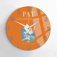 Thumbnail for Jay Prakash Narayan International Airport (PAT) design on orange no frame wall clock