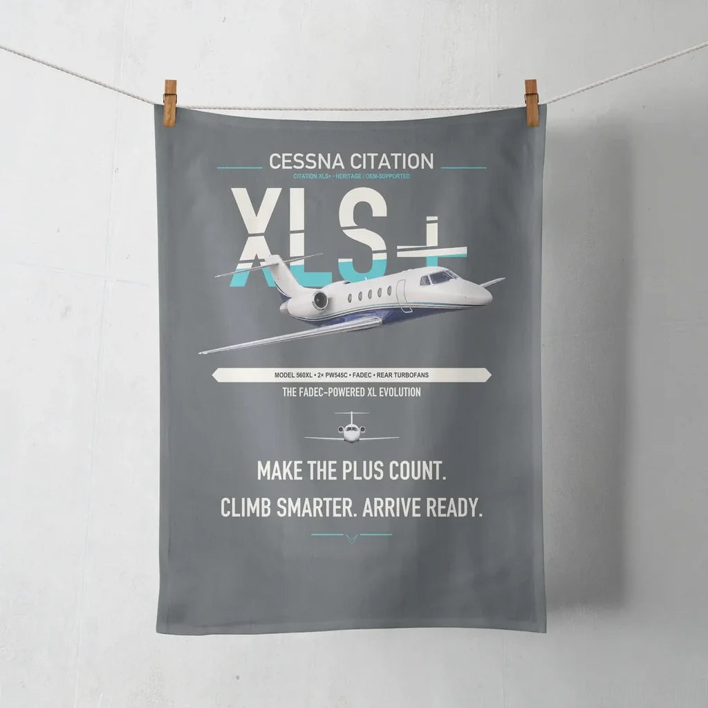 Cessna Citation XLSPlus design on gray towel