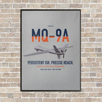 Thumbnail for MQ-9A Reaper vertical canvas print - framed - light gray background
