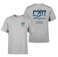 Thumbnail for Cessna T207A Stationair 8 design on light gray t-shirt, double-side print