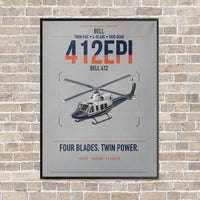 Thumbnail for Bell 412EPI vertical canvas print - framed - light gray background