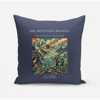 Thumbnail for VINTAGE G4006 - The Mountain Crossing - Designed Pillows design on navyblue