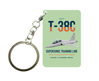 Thumbnail for T-38C Talon design on light green designed key chain, double-side print