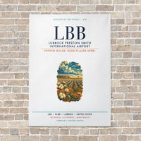 Thumbnail for Lubbock Preston Smith International Airport LBB vertical canvas print - no frame - white background