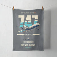 Thumbnail for Boeing 747-400 design on gray towel