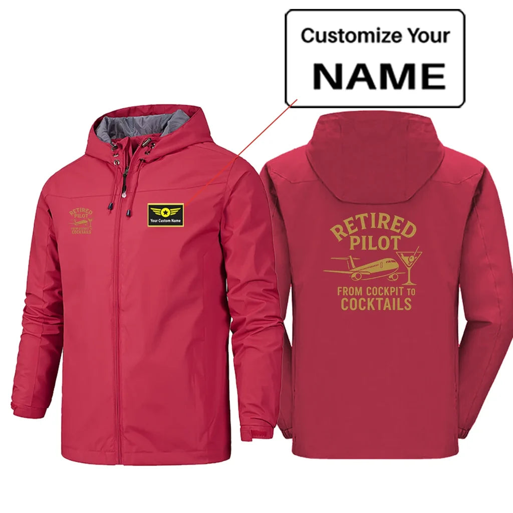 Retired Pilot & Coctails Designed Rain Jackets & Windbreakers - view 11