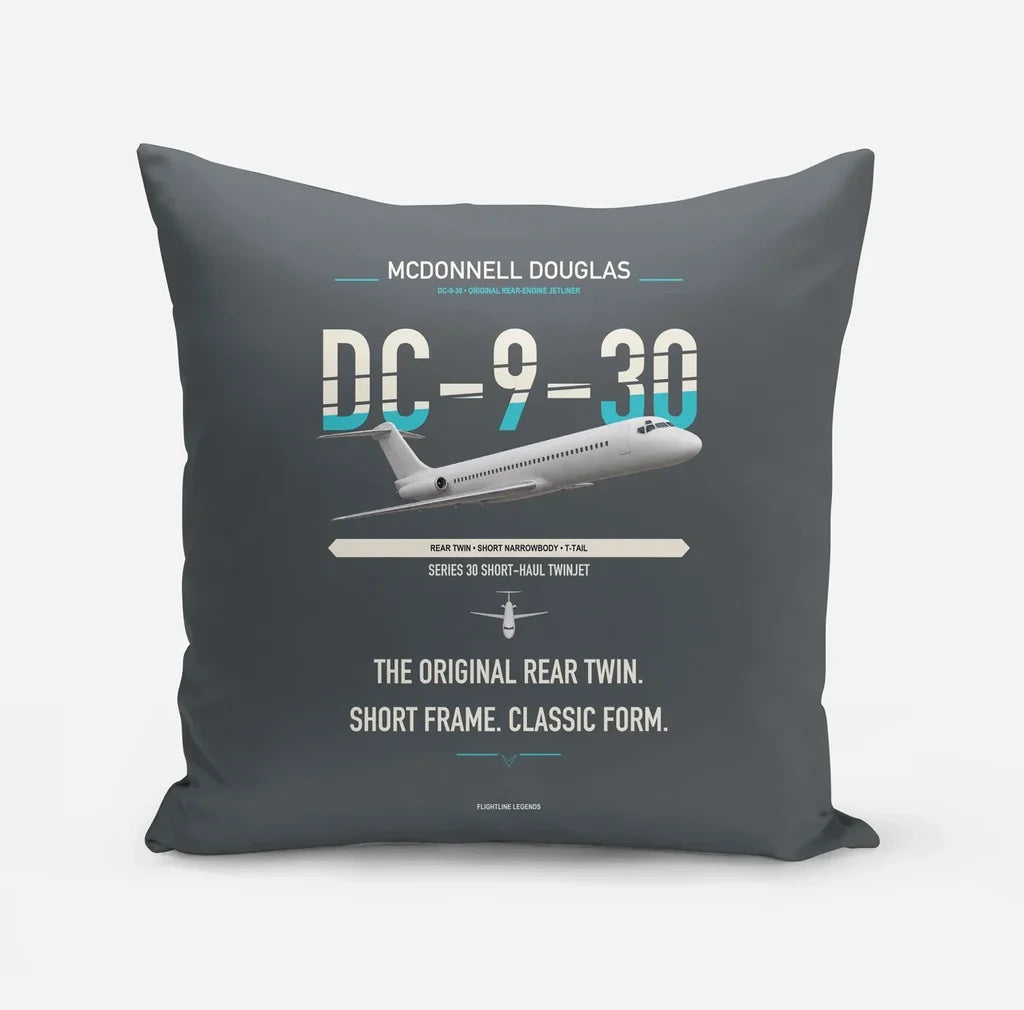 McDonnell Douglas DC-9-30 design on gray pillow