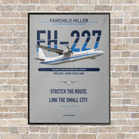 Thumbnail for Fairchild Hiller FH-227B vertical canvas print - framed - light gray background