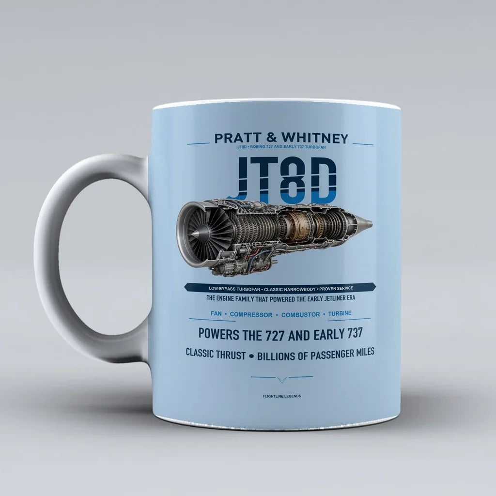 Mug design on light blue jt8d