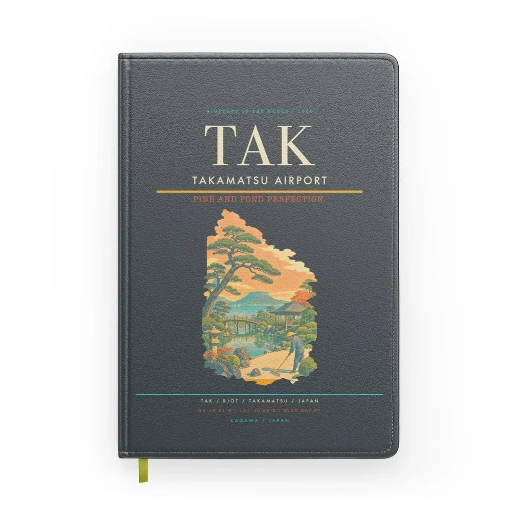 Takamatsu Airport (TAK) design on gray notebook