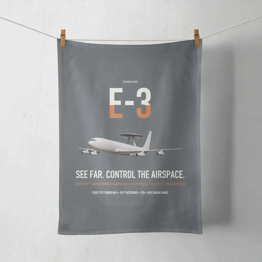 E-3 Sentry AWACS design on gray towel