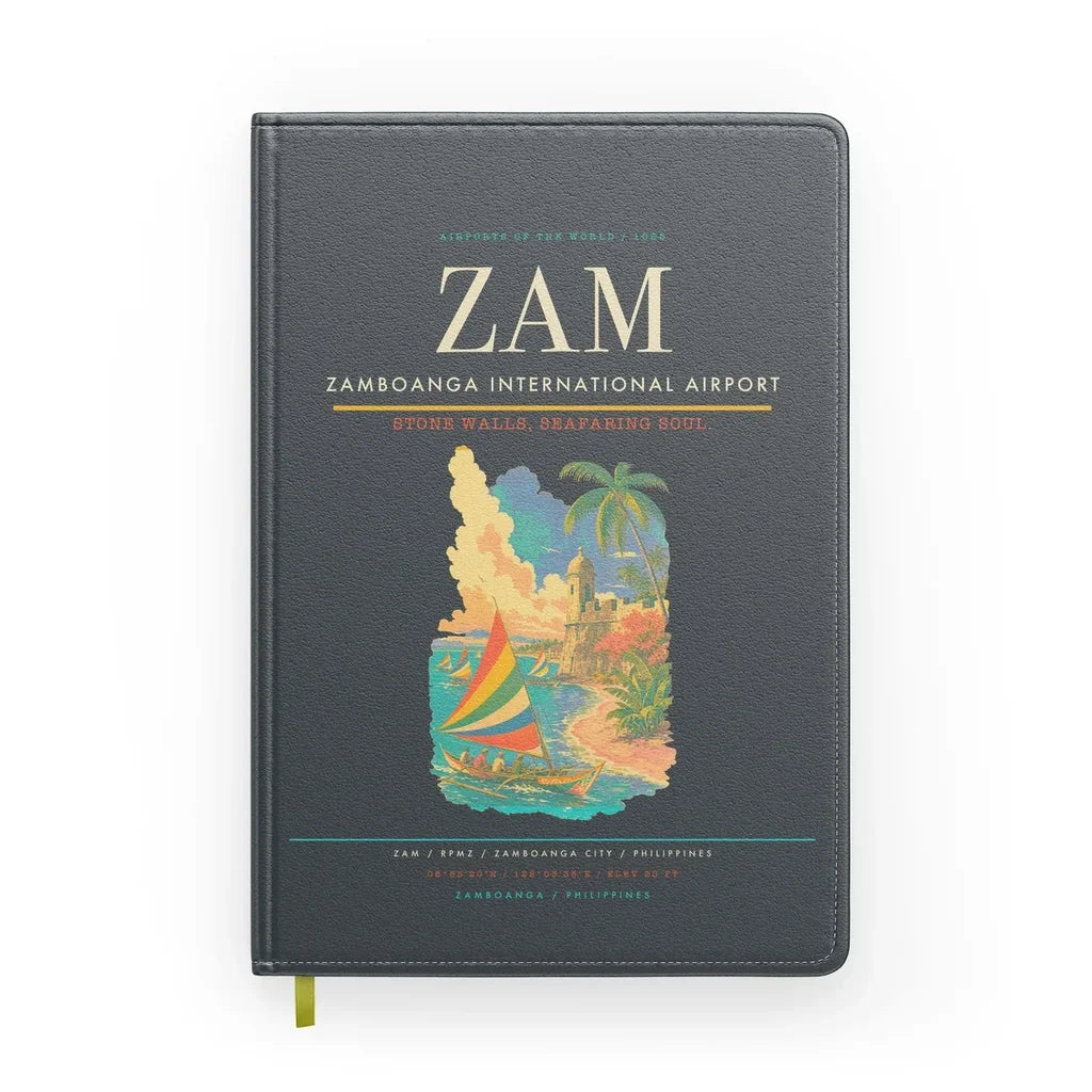 Zamboanga International Airport (ZAM) design on gray notebook
