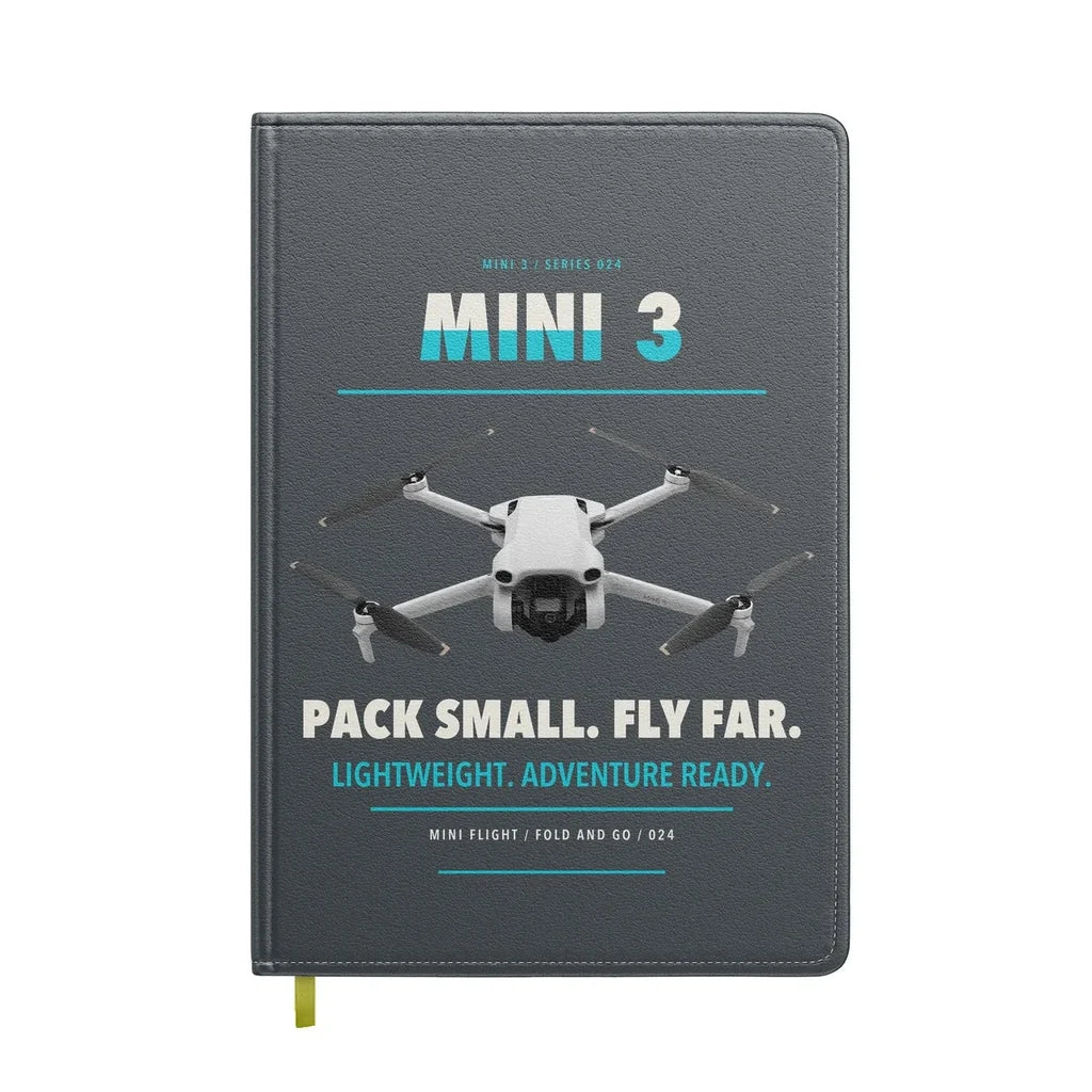 DJI Mini 3 design on gray notebook