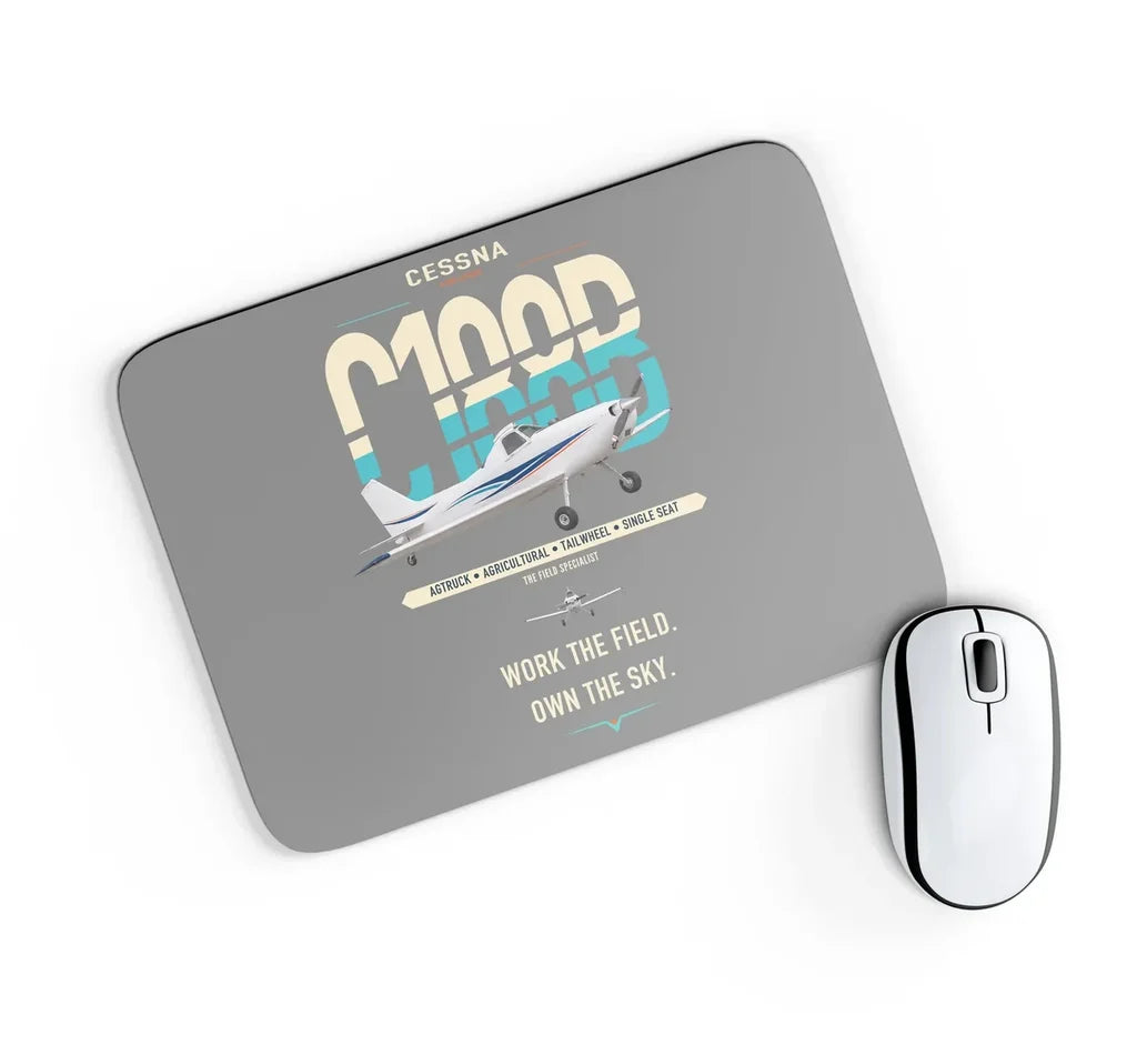 Cessna A188B AgTruck design on gray rectangle mouse pad