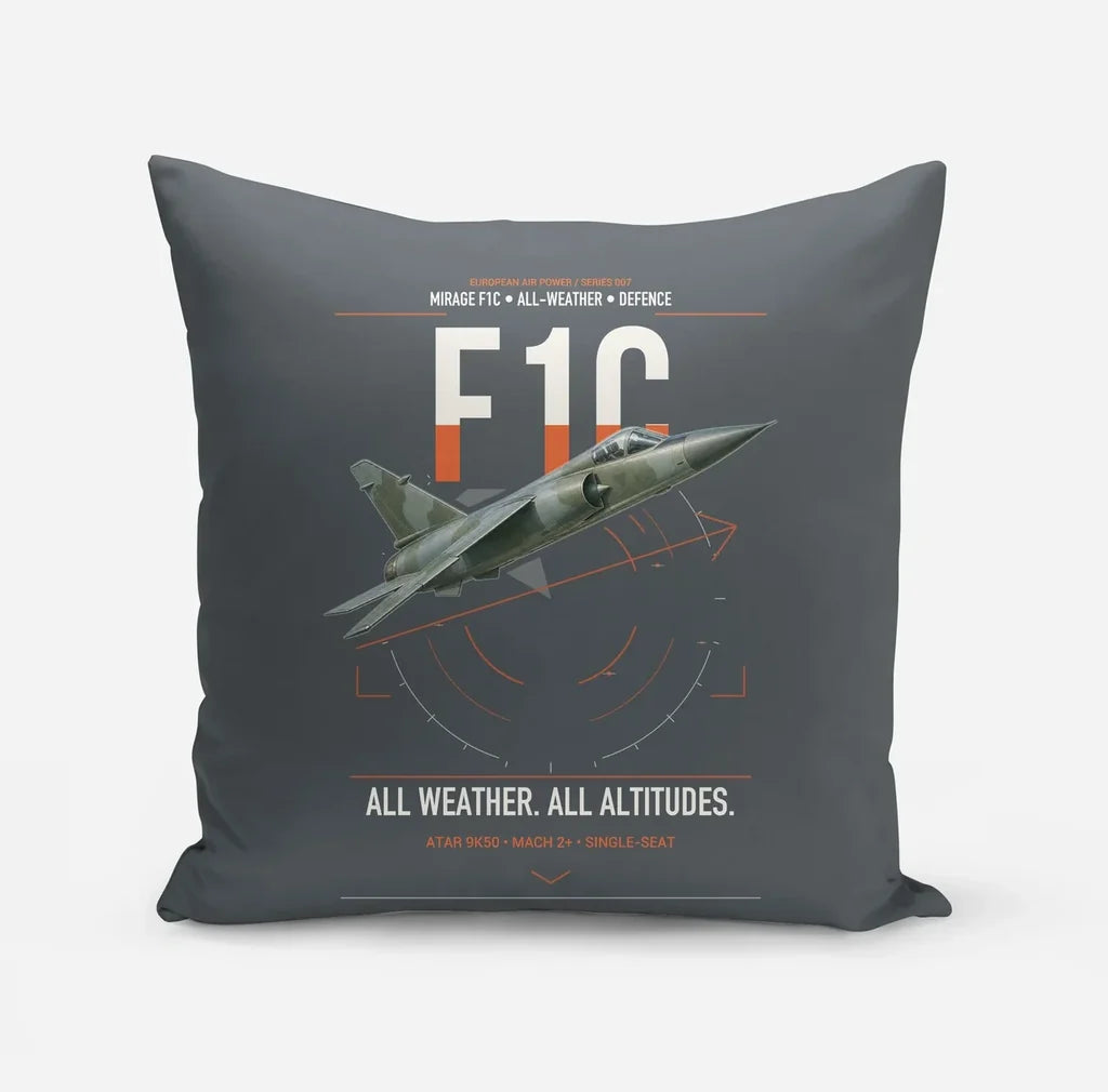 Dassault Mirage F1C design on gray pillow