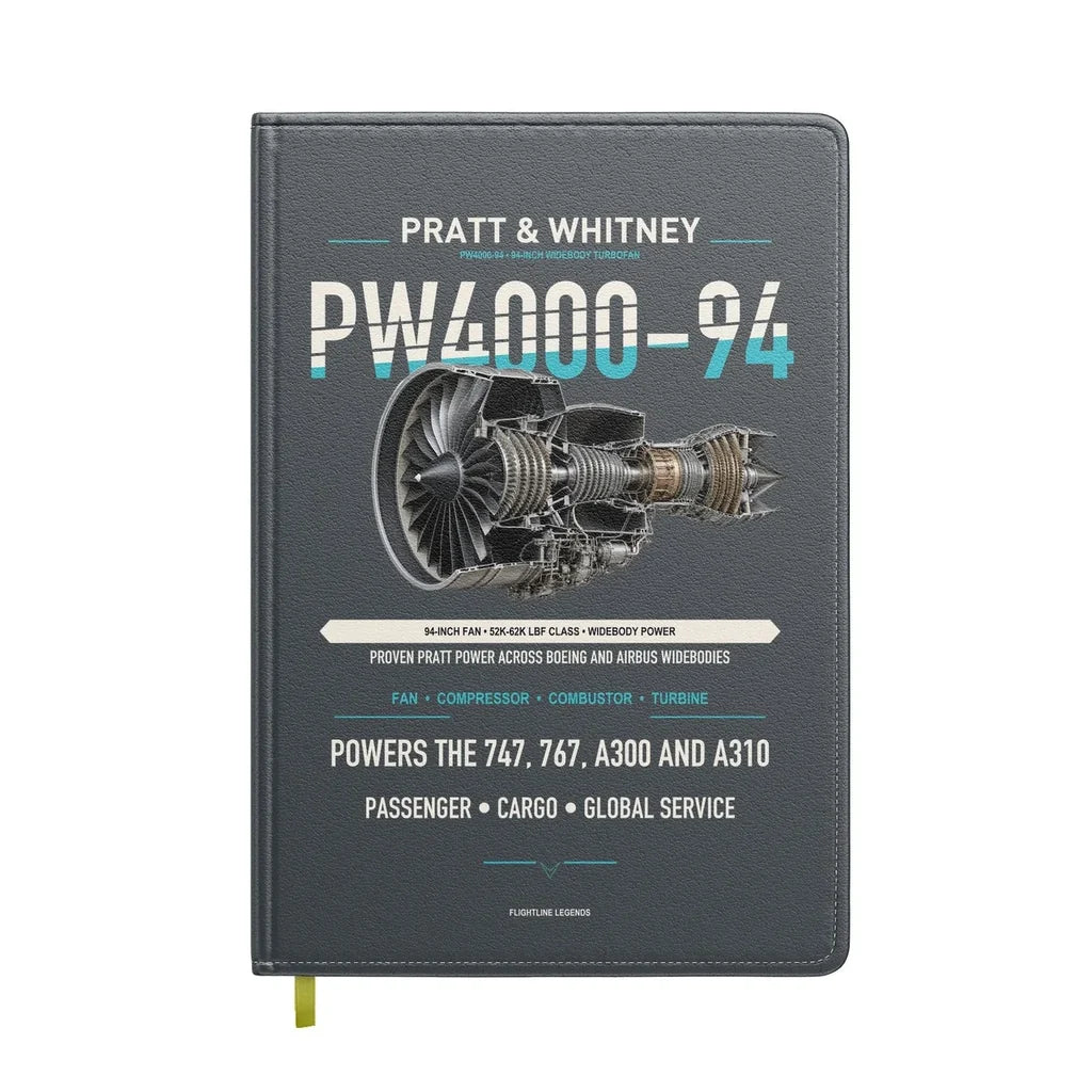 PW4000-94 design on gray notebook