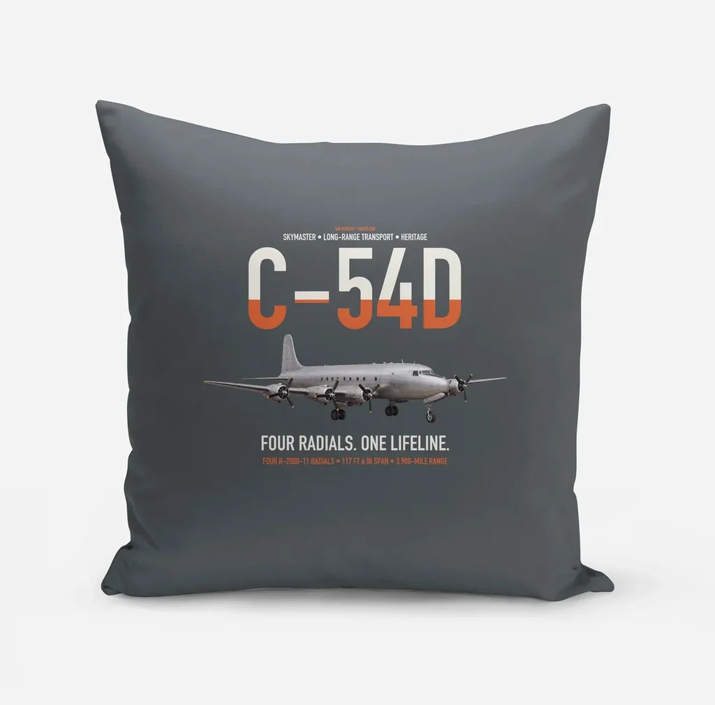 C-54D Skymaster design on gray pillow