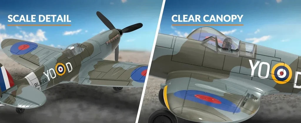 Spitfire 4CH RC Fighter RTF (Aileron, Gyro, Aerobatics, 3 Modes) Camouflage Blue - view 11