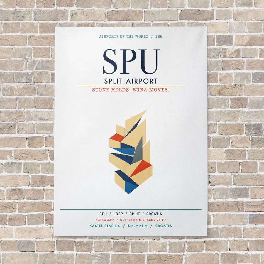 Split Airport SPU vertical canvas print - no frame - white background