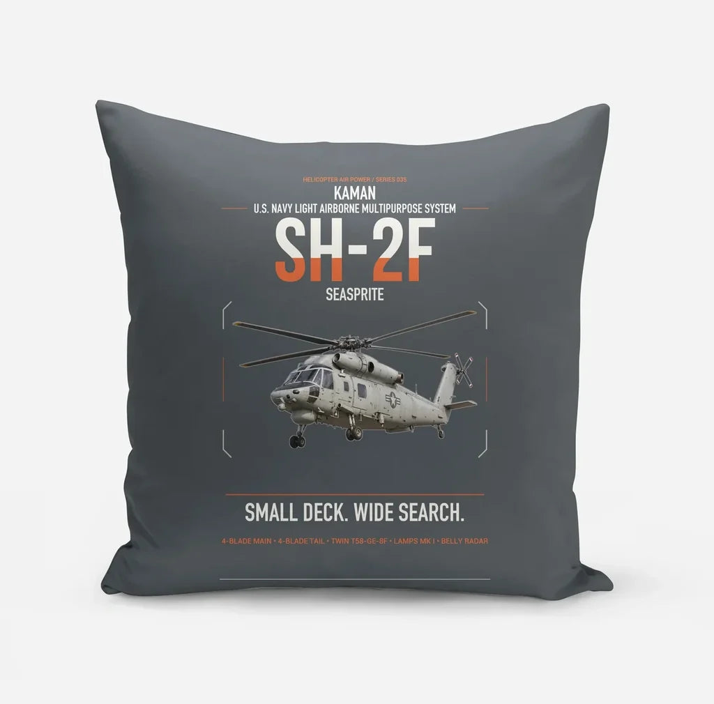 Kaman SH-2F Seasprite design on gray pillow