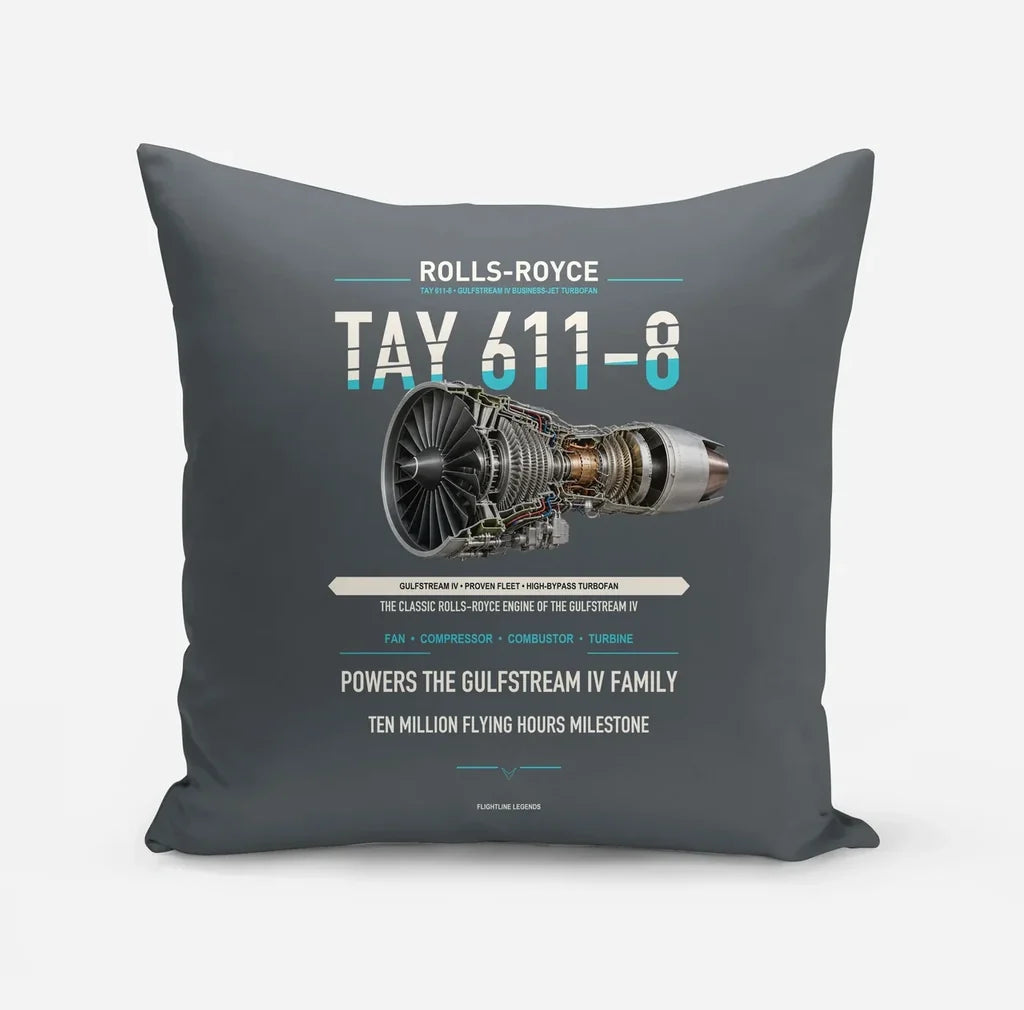 TAY 611-8 design on gray pillow