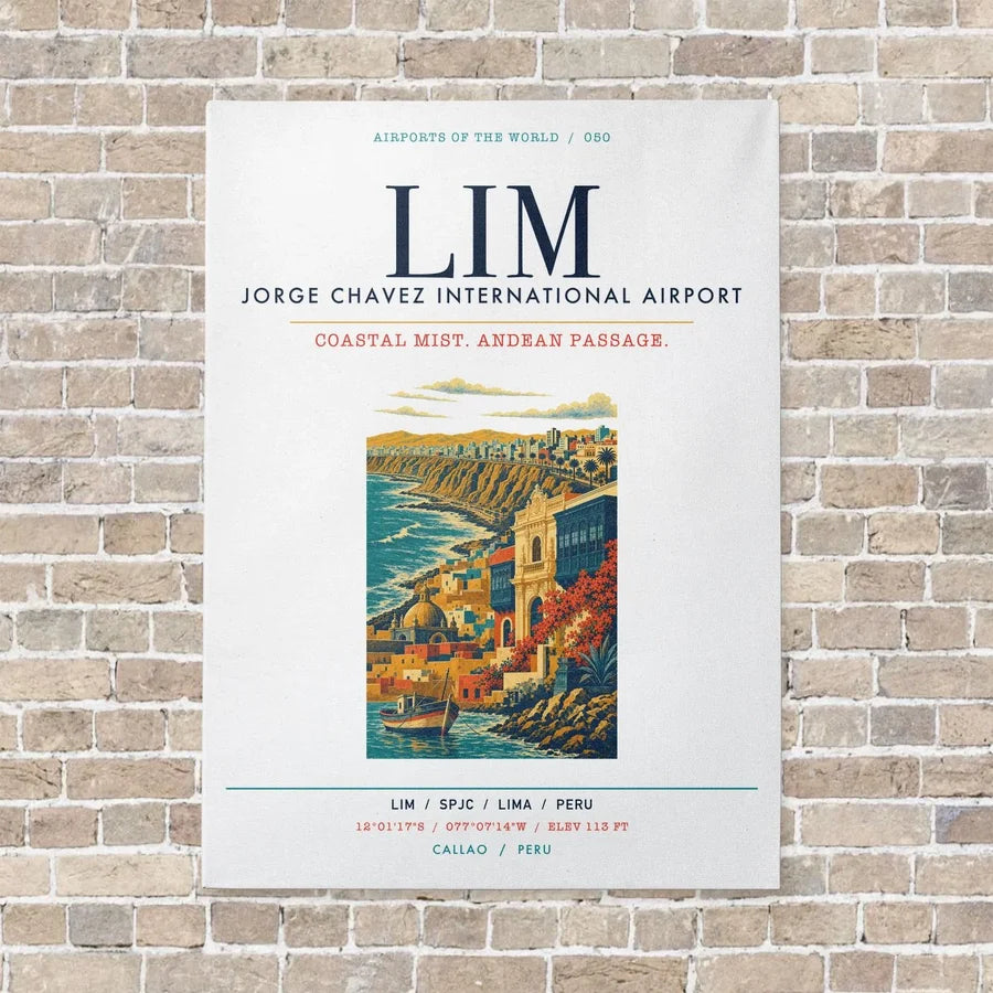 Lima Jorge Chavez International Airport LIM vertical canvas print - no frame - white background