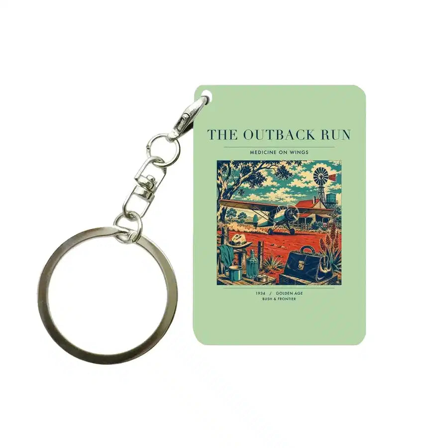 VINTAGE G4022 - The Outback Run - Designed Key Chain design on lightgreen