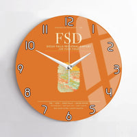 Thumbnail for Sioux Falls Regional Airport Joe Foss Field (FSD) design on orange no frame wall clock