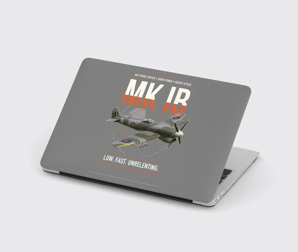 Hawker Typhoon Mk IB design on gray MacBook case