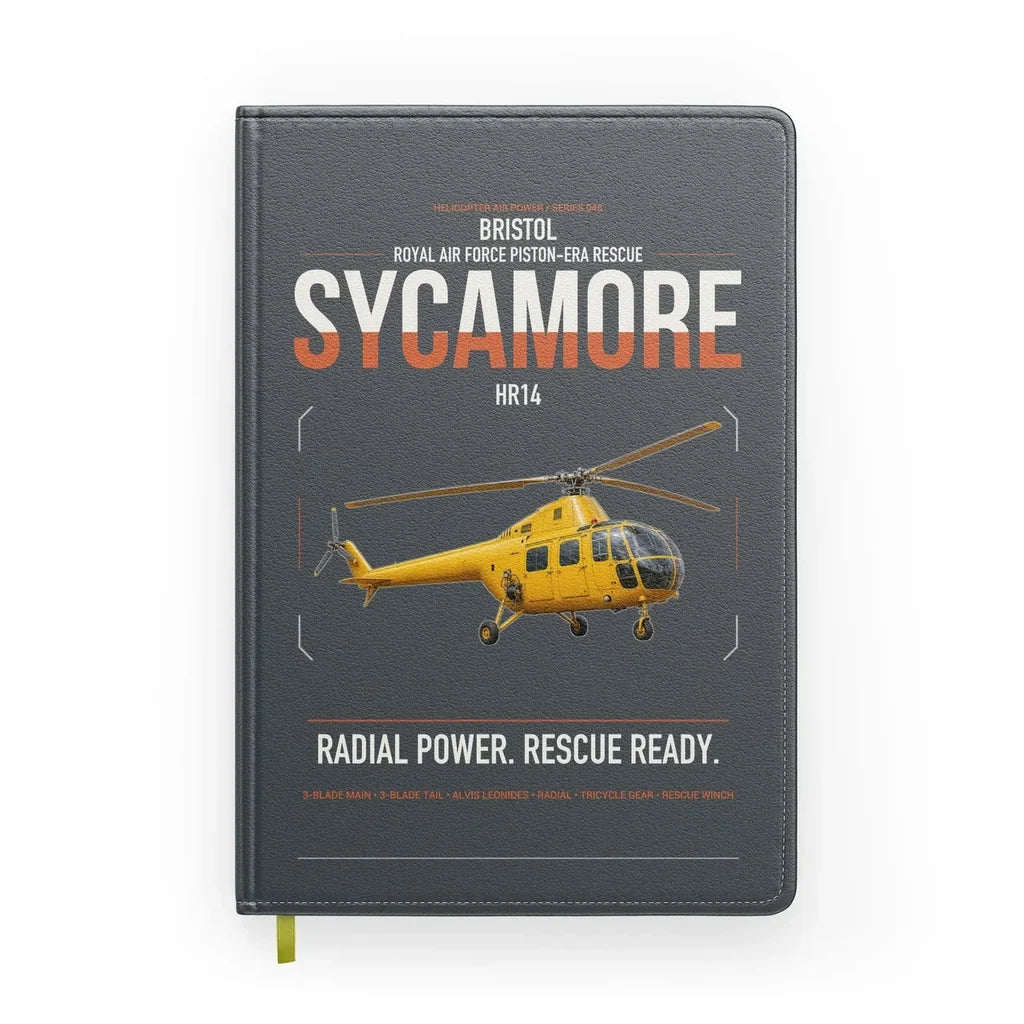Bristol Sycamore HR14 design on gray notebook