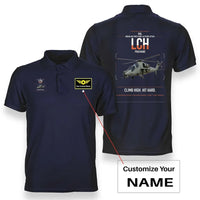 Thumbnail for HAL LCH Prachand design on navy blue+name double-side polo t-shirt, double-side print