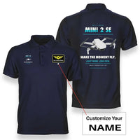 Thumbnail for DJI Mini 2 SE design on navy blue polo with custom name badge