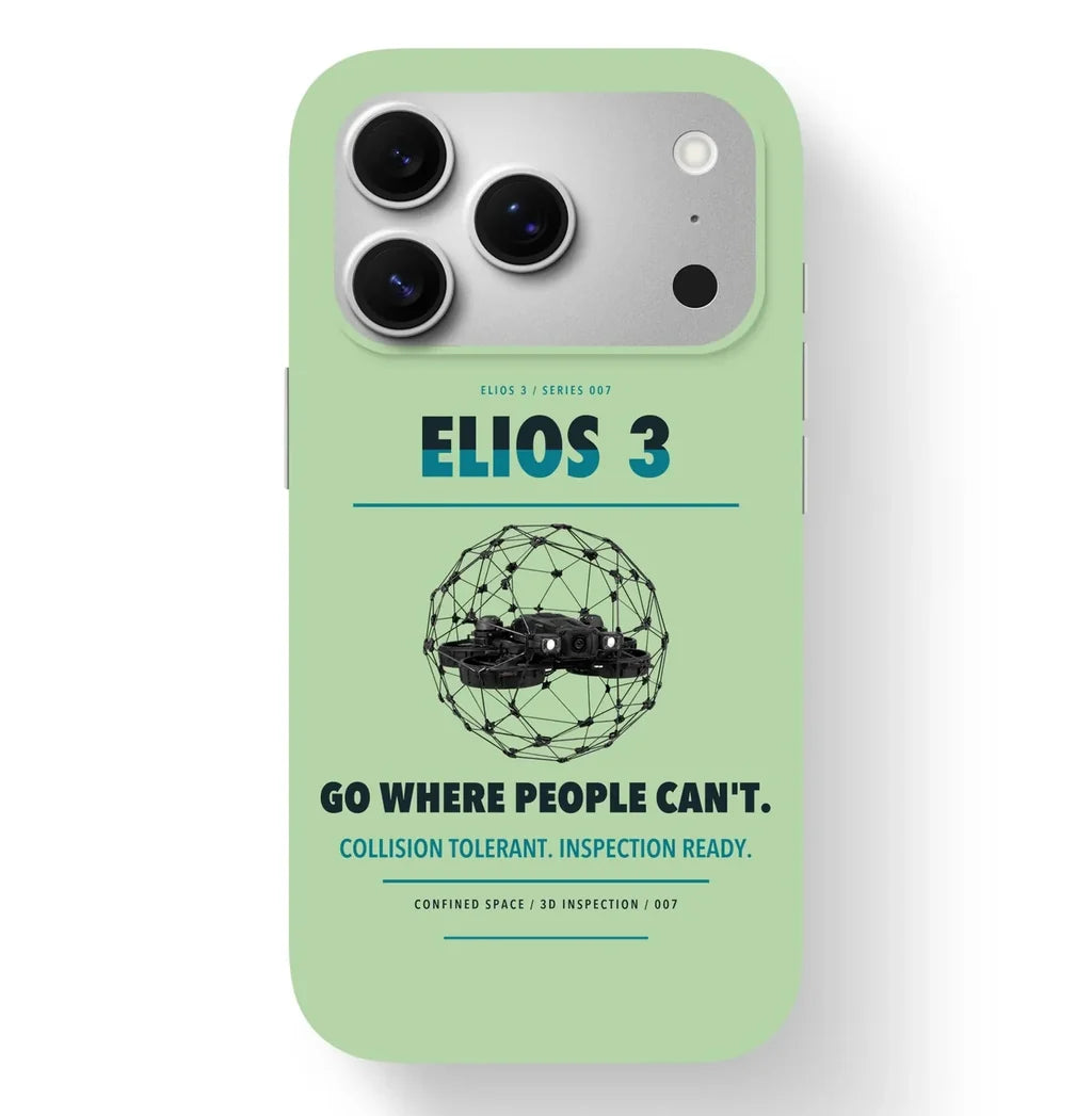 Flyability Elios 3 Case design on light green iphone case