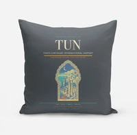 Thumbnail for Tunis-Carthage International Airport (TUN) design on gray pillow