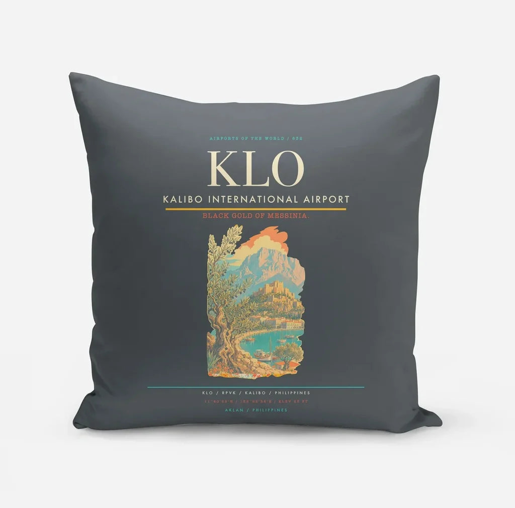 Kalibo International Airport (KLO) design on gray pillow